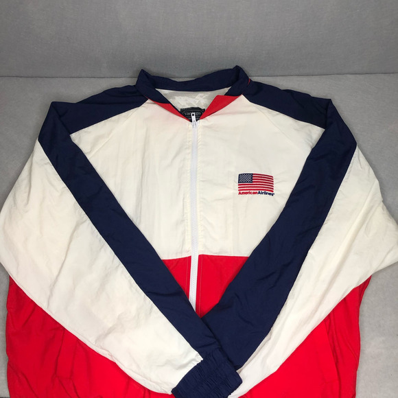 Vintage American Airlines Red White Blue Windbreaker Size L‎ Excellent Condition - Picture 4 of 12